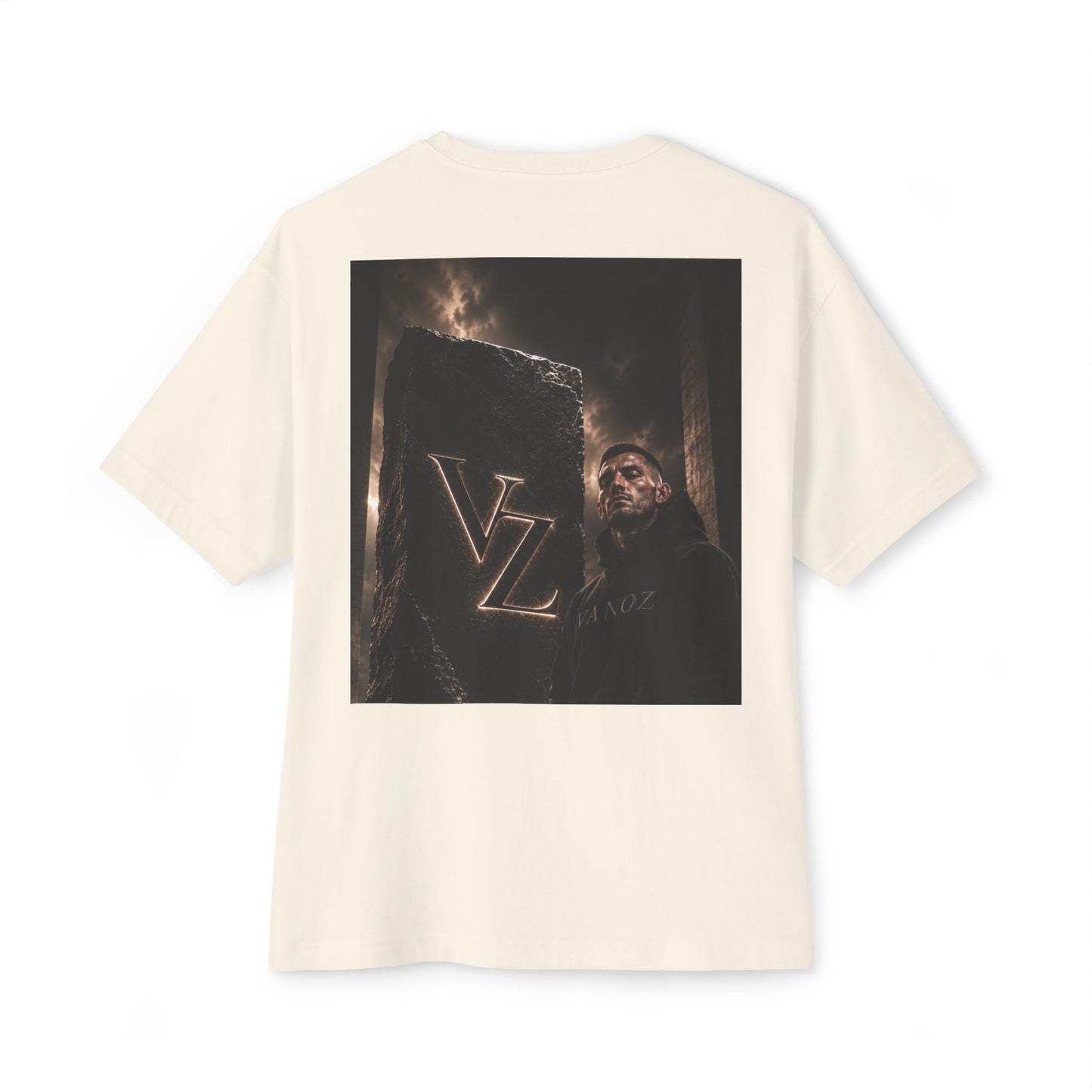 Oversized VZ Boxy Tee — Dark Monolith VZ Graphic T-Shirt