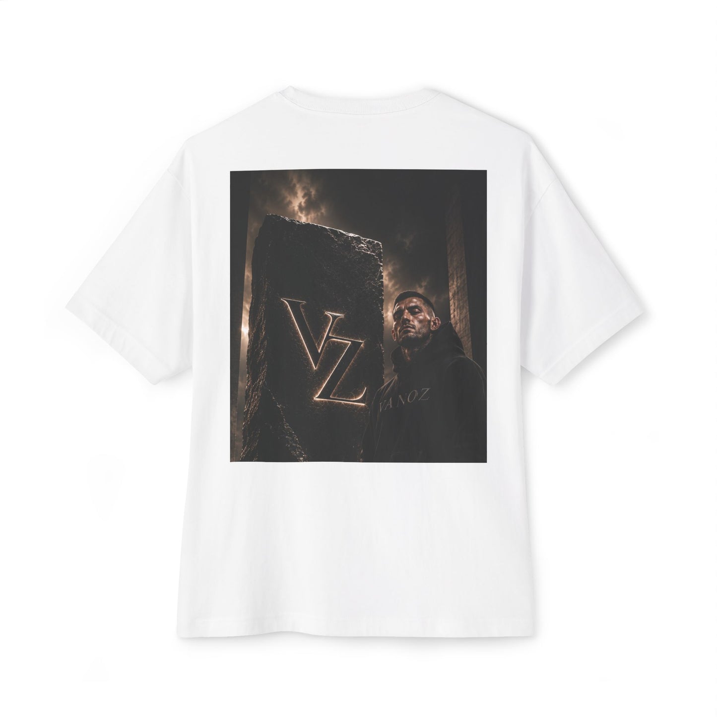Oversized VZ Boxy Tee — Dark Monolith VZ Graphic T-Shirt