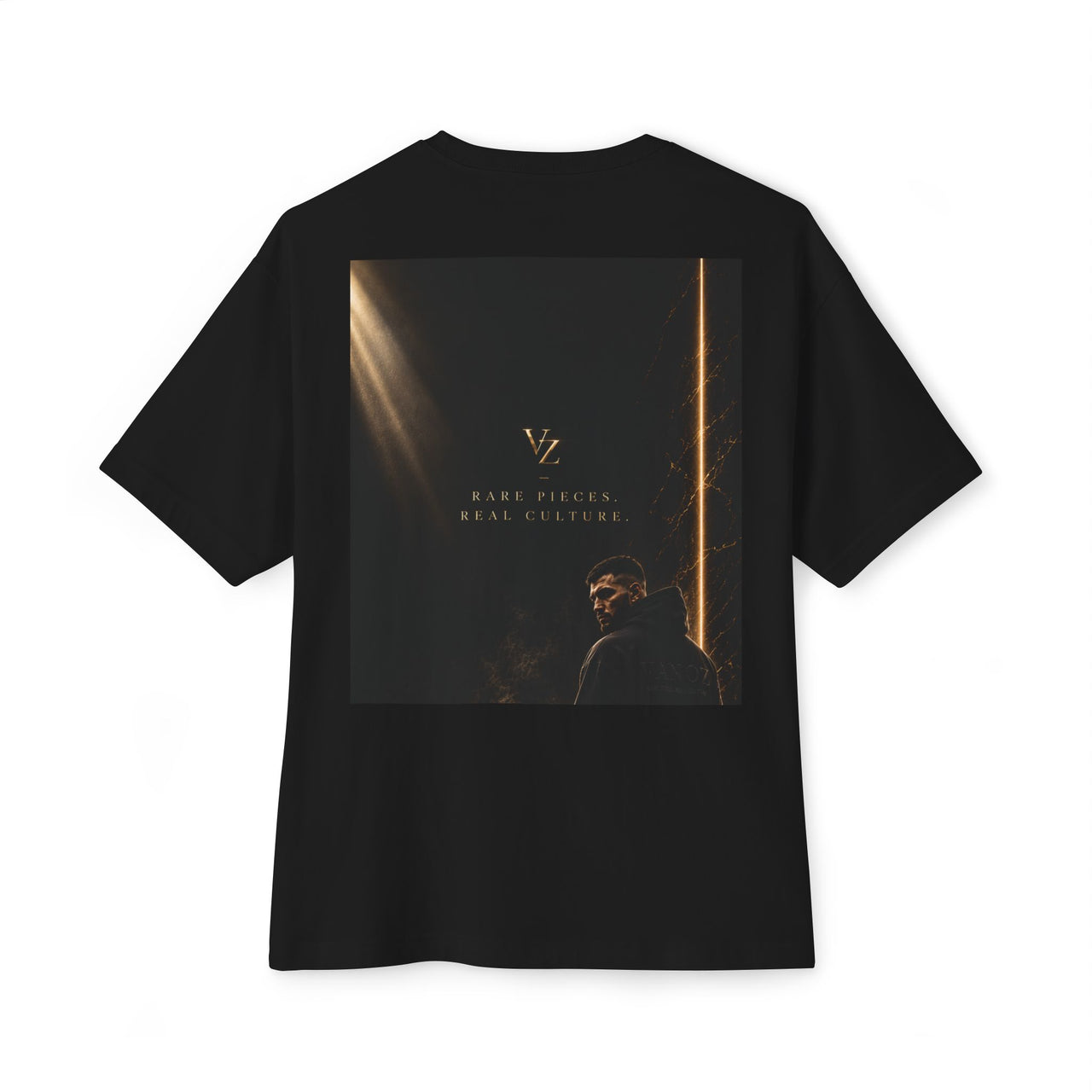 Oversized VZ Boxy Tee — Dark Monolith VZ Graphic T-Shirt